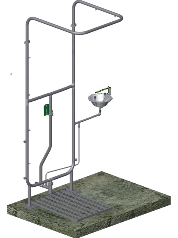 POM_022_SH_A SAFETY SHOWER - DOUBLE COLUMN - POM022SH - Image 1