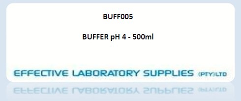 BUFF005 BUFFER pH 4 - 500ml - Image 1